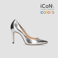 15%OFF：2025SS：iCoN COLORS：ポインテッドトゥ スムース パンプス（C9043）シルバー/mamian（マミアン）