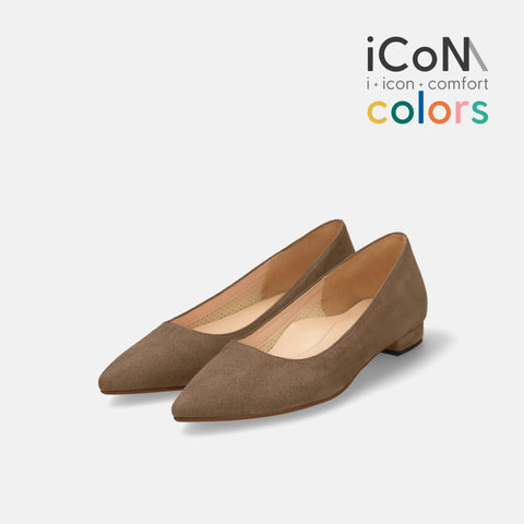 30%OFF：iCoN COLORS：ポインテッドトゥ スエード フラットシューズ（C20142）トープS/mamian（マミアン）