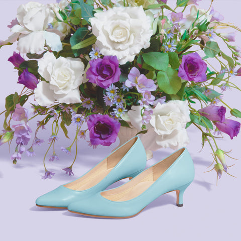 30%OFF：iCoN COLORS：ポインテッドトゥ スムース パンプス（C57173）ブルーグレー/mamian（マミアン）