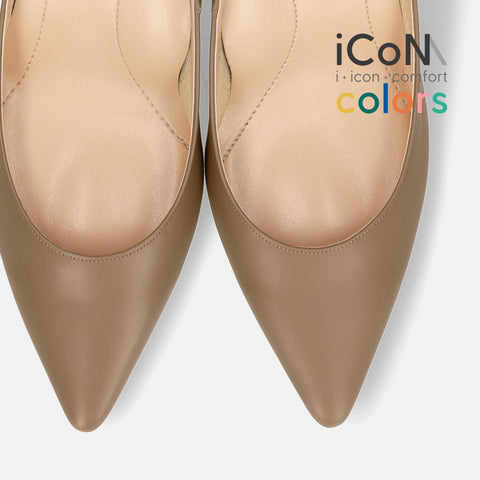 30%OFF：iCoN COLORS：ポインテッドトゥ スムース パンプス（C76533）ダークグレージュ/mamian（マミアン）