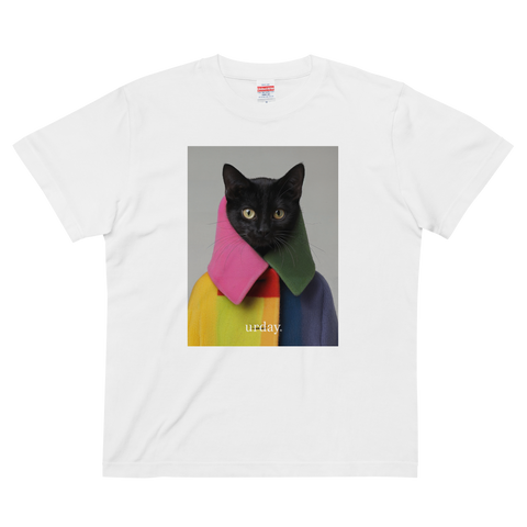 urday【Animal／Black Cat／G】フォトTシャツ（6214581）ホワイト/urday（マミアン）