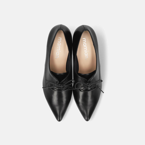 2025AW：レースアップ ブーティ（5703）ブラック/mamian（マミアン）