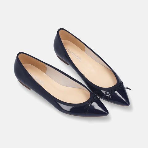 10% OFF: 2024SSBI: Pointed Toe Flat Ballet Shoes (1333) Navy E