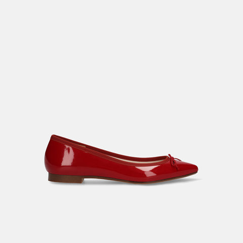 10% OFF: 2024SSBI: Pointed Toe Flat Ballet Shoes (1333) Red E