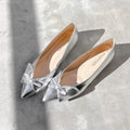 ラストワン50%OFF：2025SS：リボンフラットシューズ（m17052）シルバー/mamian（マミアン）