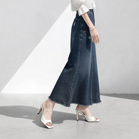 2026SS：スクエアトゥ シンプル ミュール（m96104）ホワイト/mamian（マミアン）