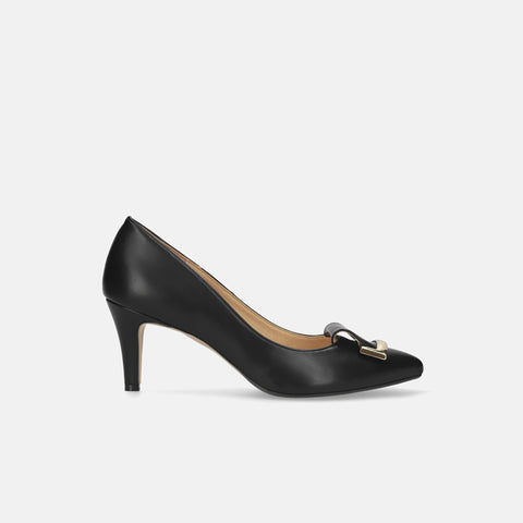 15% OFF: 2024SS: Almond toe pumps with buckle ribbon (lt7001) Black