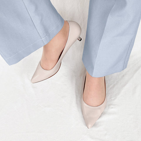 30%OFF：iCoN COLORS：ポインテッドトゥ スムース パンプス（C57173）グレイッシュベージュ/mamian（マミアン）