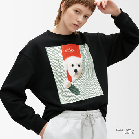 予約：urday【dog】アートワークスウェットシャツ（u-a-sw-0001-06）ブラック